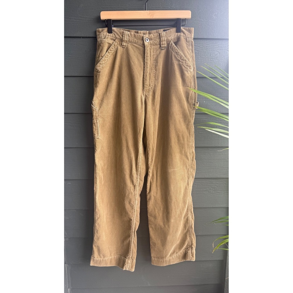 Nautica Jeans Co Corduroy Carpenter Pants Tan Baggy Fit 30x32 Cotton - Picture 2 of 11